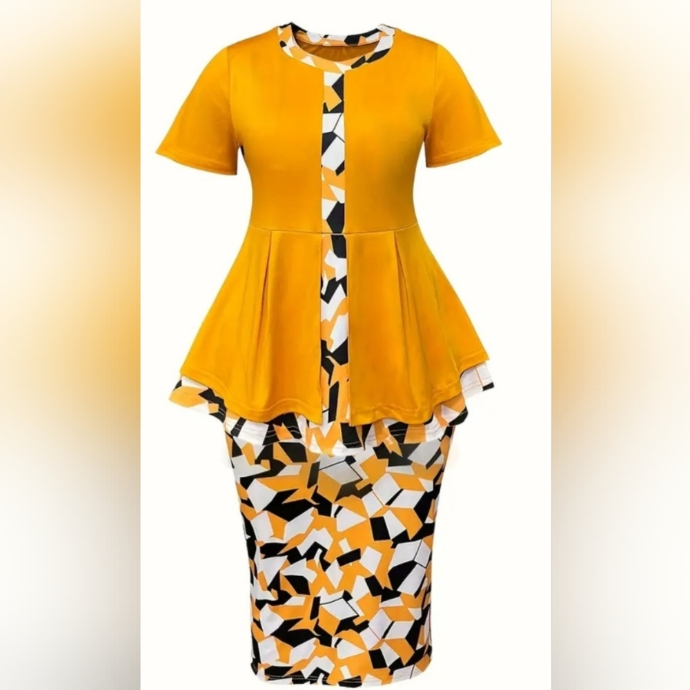 NWT Plus-size Ladies Fashion Print Two-piece Suit, Size 18W - Picture 1 of 6
